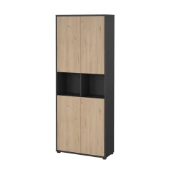 Libreria Pierre, 34x80 h205 cm, Rovere e Grigio<Dmora Fashion