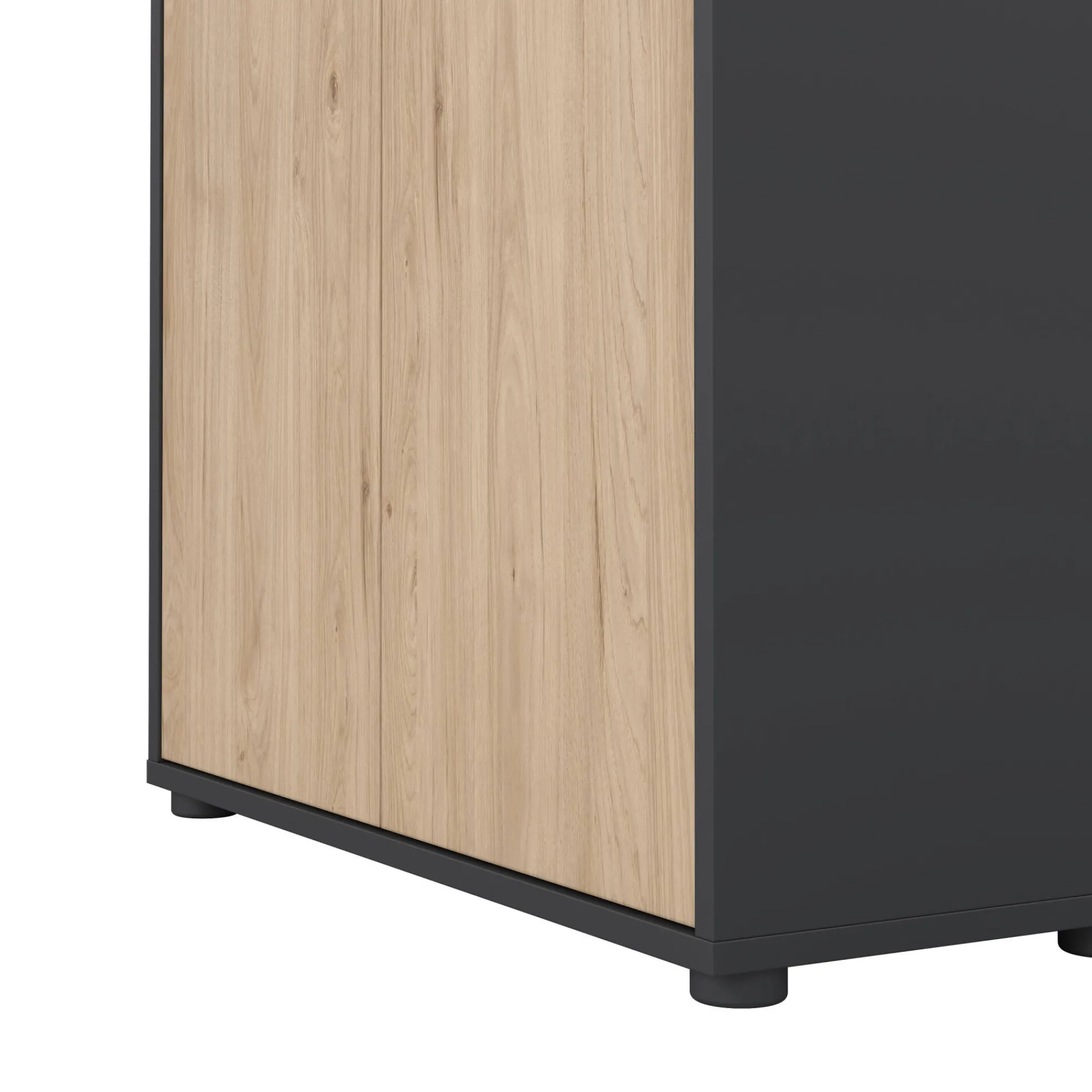 Libreria Pierre, 34x80 h205 cm, Rovere e Grigio<Dmora Fashion