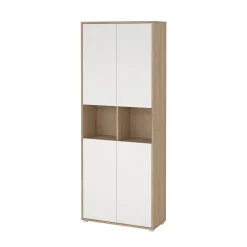 Libreria Roseline, Scaffale da ufficio, Mobile portalibri, Biblioteca, 34x80 h205 cm, Rovere e Bianco<Dmora Clearance