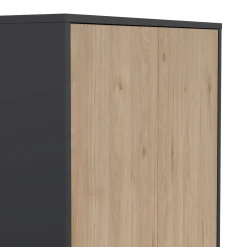 Libreria Roseline, Scaffale da ufficio, Mobile portalibri, Biblioteca, 34x80 h205 cm, Rovere e Grigio<Dmora Cheap