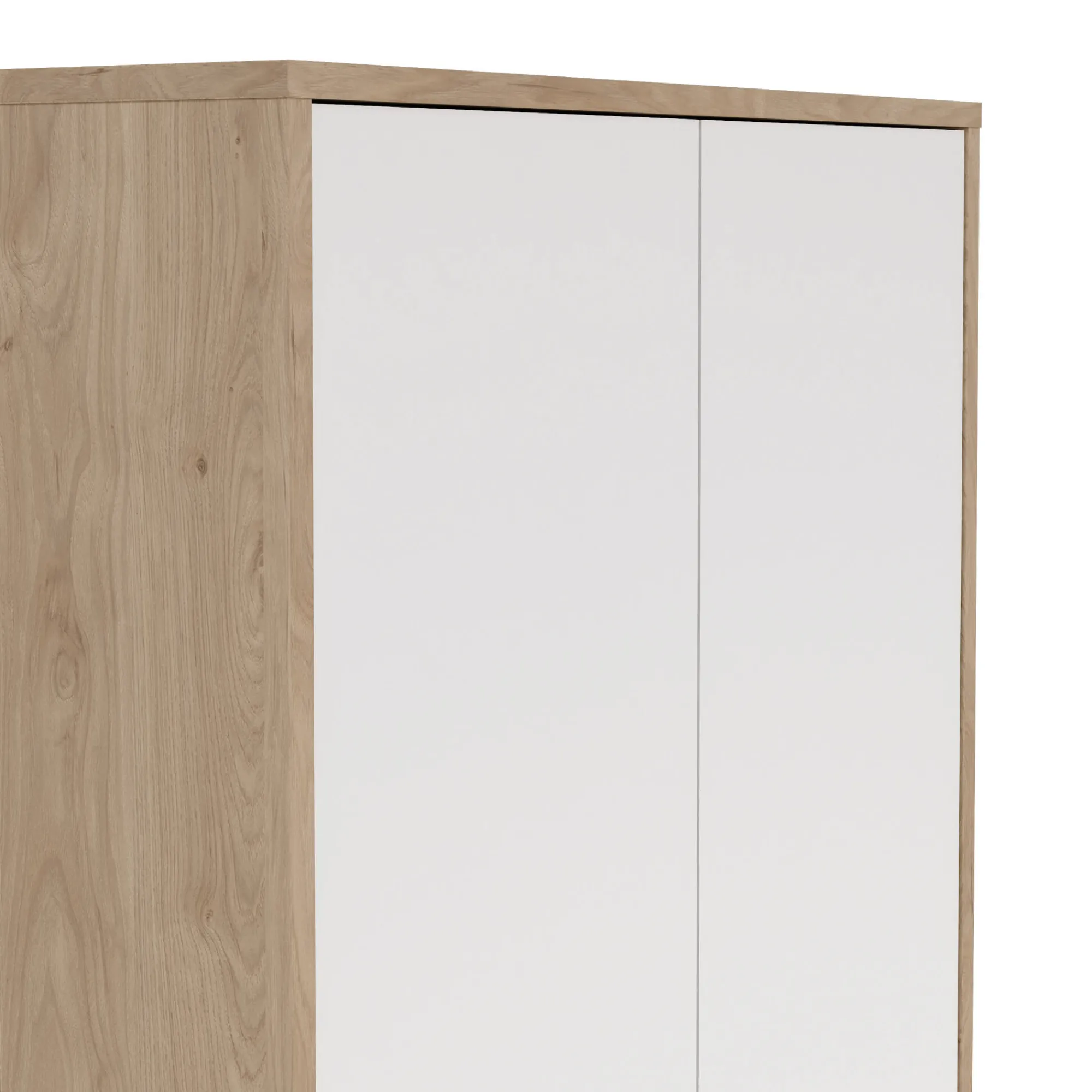 Libreria Roseline, Scaffale da ufficio, Mobile portalibri, Biblioteca, 34x80 h205 cm, Rovere e Bianco<Dmora Clearance