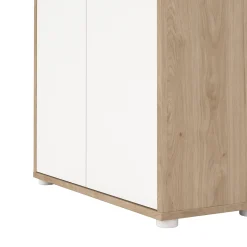 Libreria Roseline, Scaffale da ufficio, Mobile portalibri, Biblioteca, 34x80 h205 cm, Rovere e Bianco<Dmora Clearance