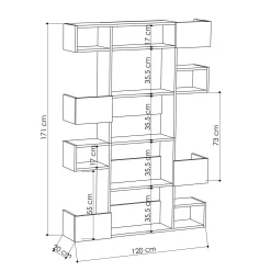 Libreria Sally, 120x20 h171 cm,<Dmora Cheap
