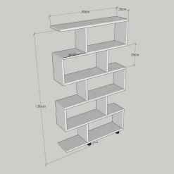 Libreria Severa, 90x20h156 cm,<Dmora Fashion