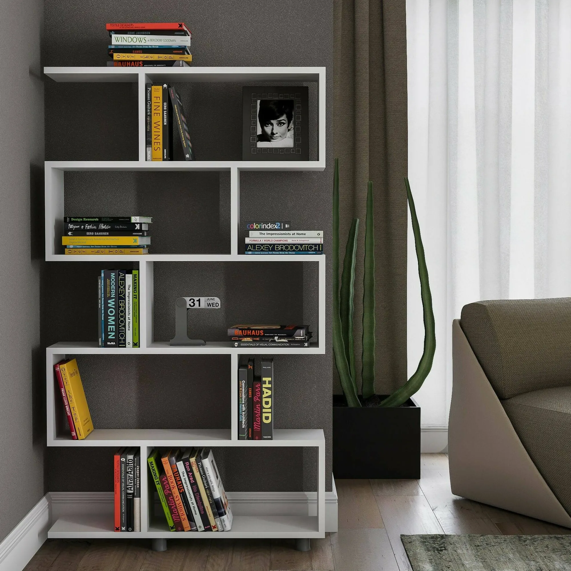 Libreria Severa, 90x20h156 cm,<Dmora Fashion