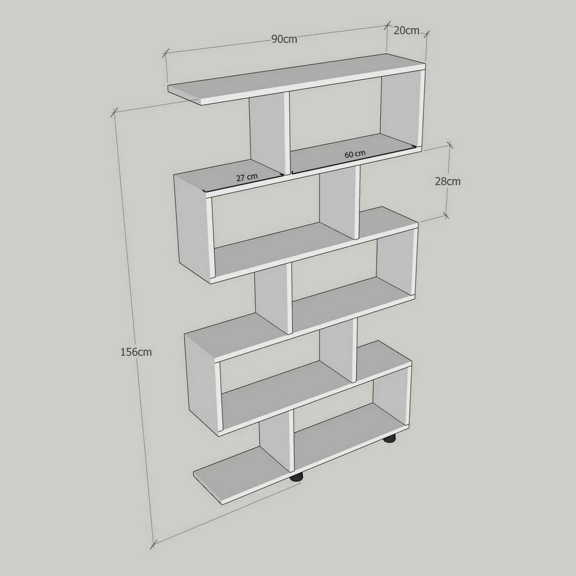 Libreria Severa, 90x20h156 cm,<Dmora Best