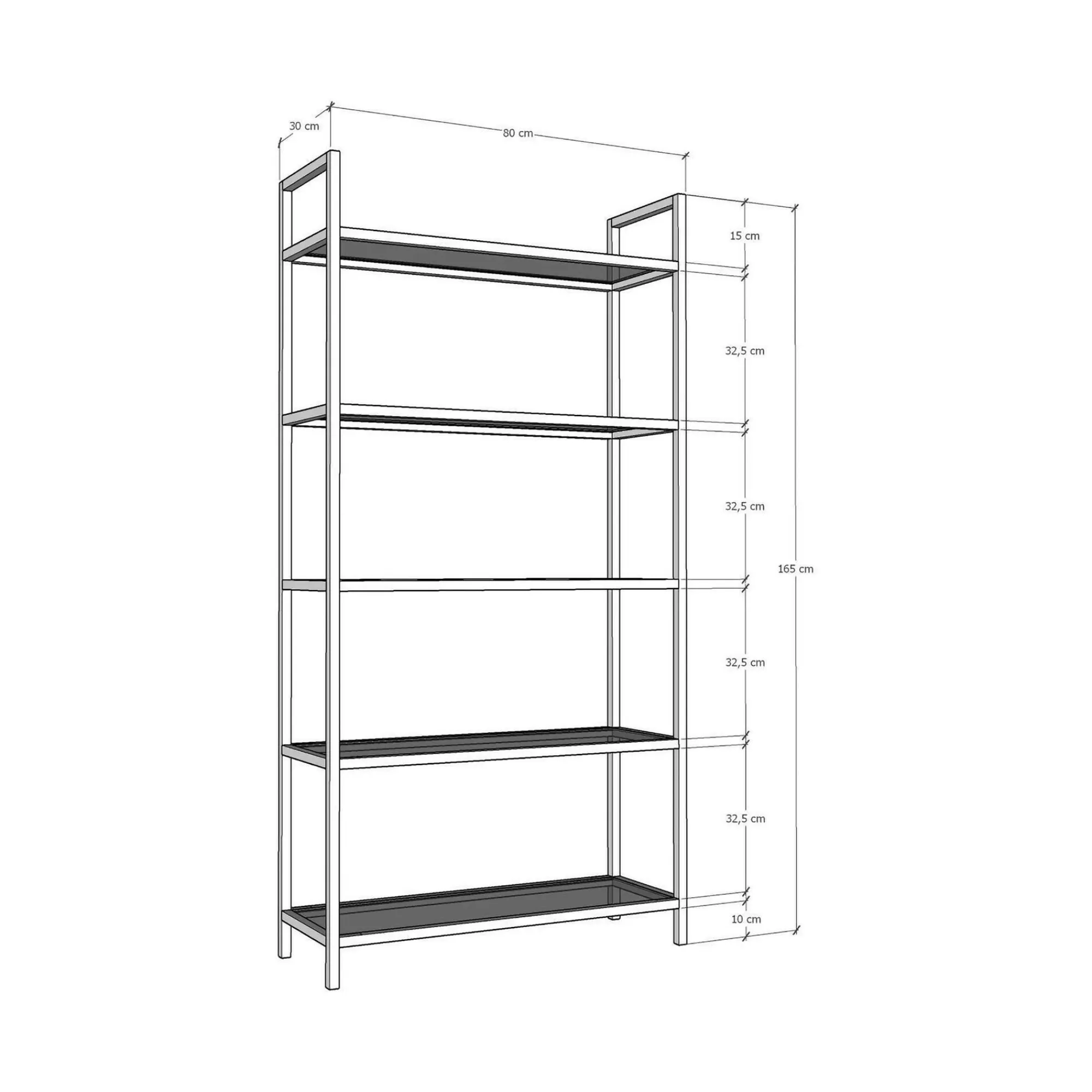 Libreria Stratonice, 80x30h165 cm,<Dmora Store