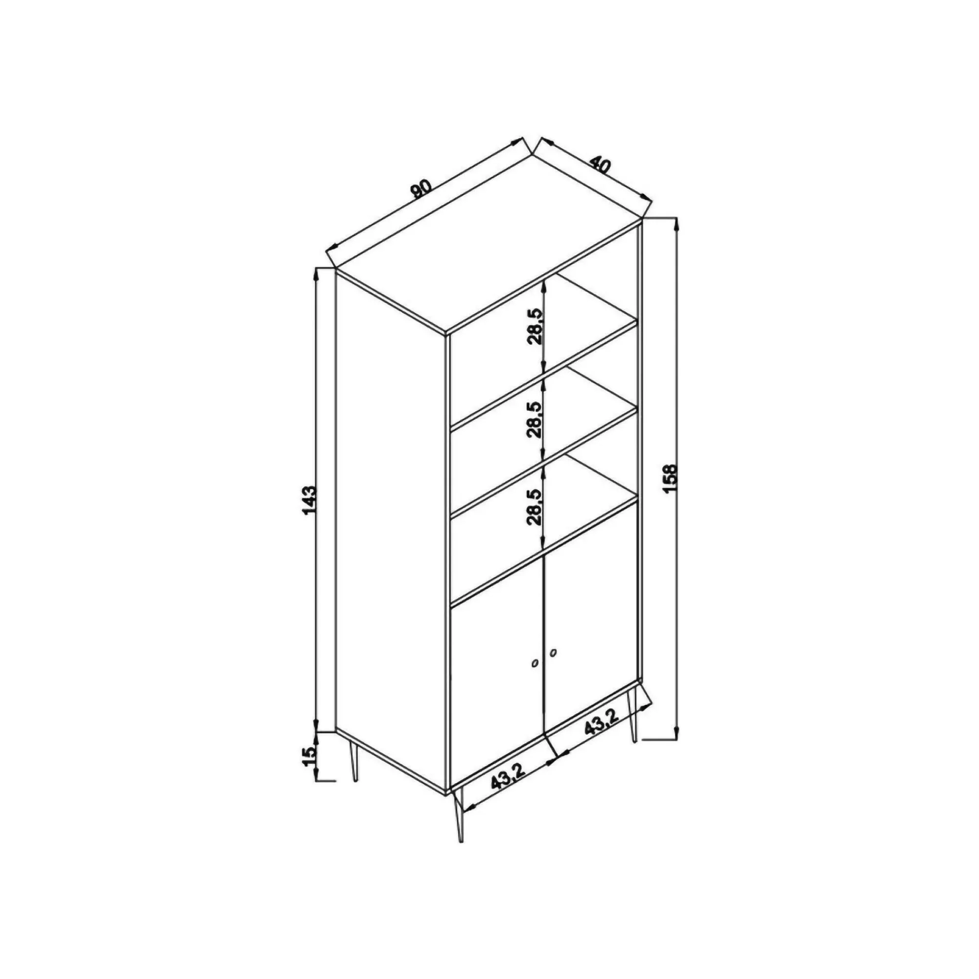 Libreria Suva, 90x40h110 cm,<Dmora Cheap