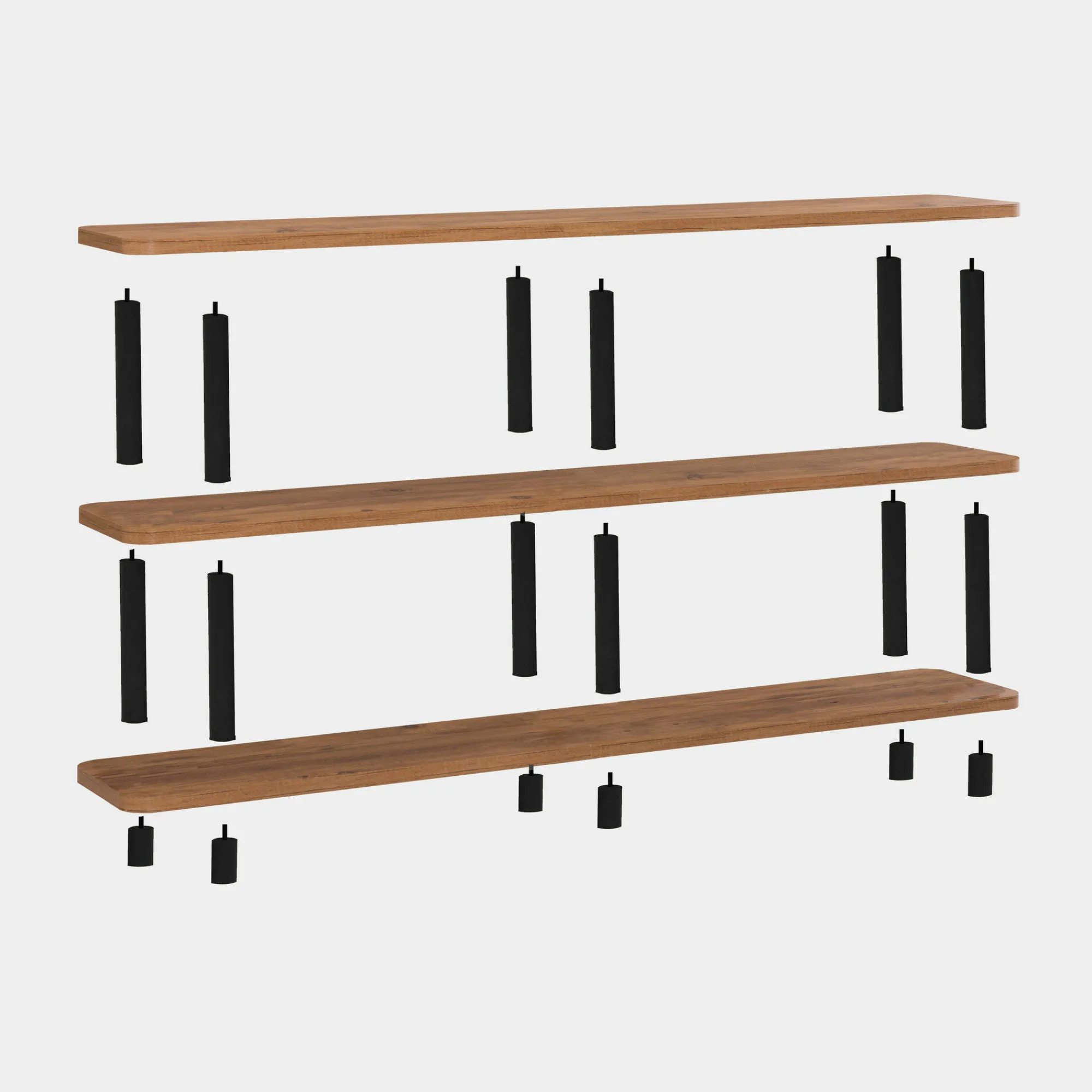 Libreria Thuja, 180x35 h75 cm, Nero e Quercia<Dmora Store