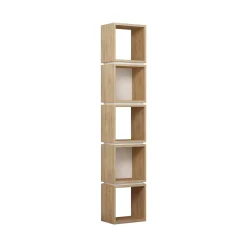 Libreria Tomas, 32x22 h167 cm, Quercia e Bianco<Dmora Best