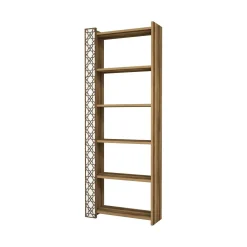 Libreria Vele, Noce e Bianco, 65x24h170 cm<Dmora Hot