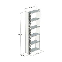Libreria Vele, Noce e Bianco, 65x24h170 cm<Dmora Hot