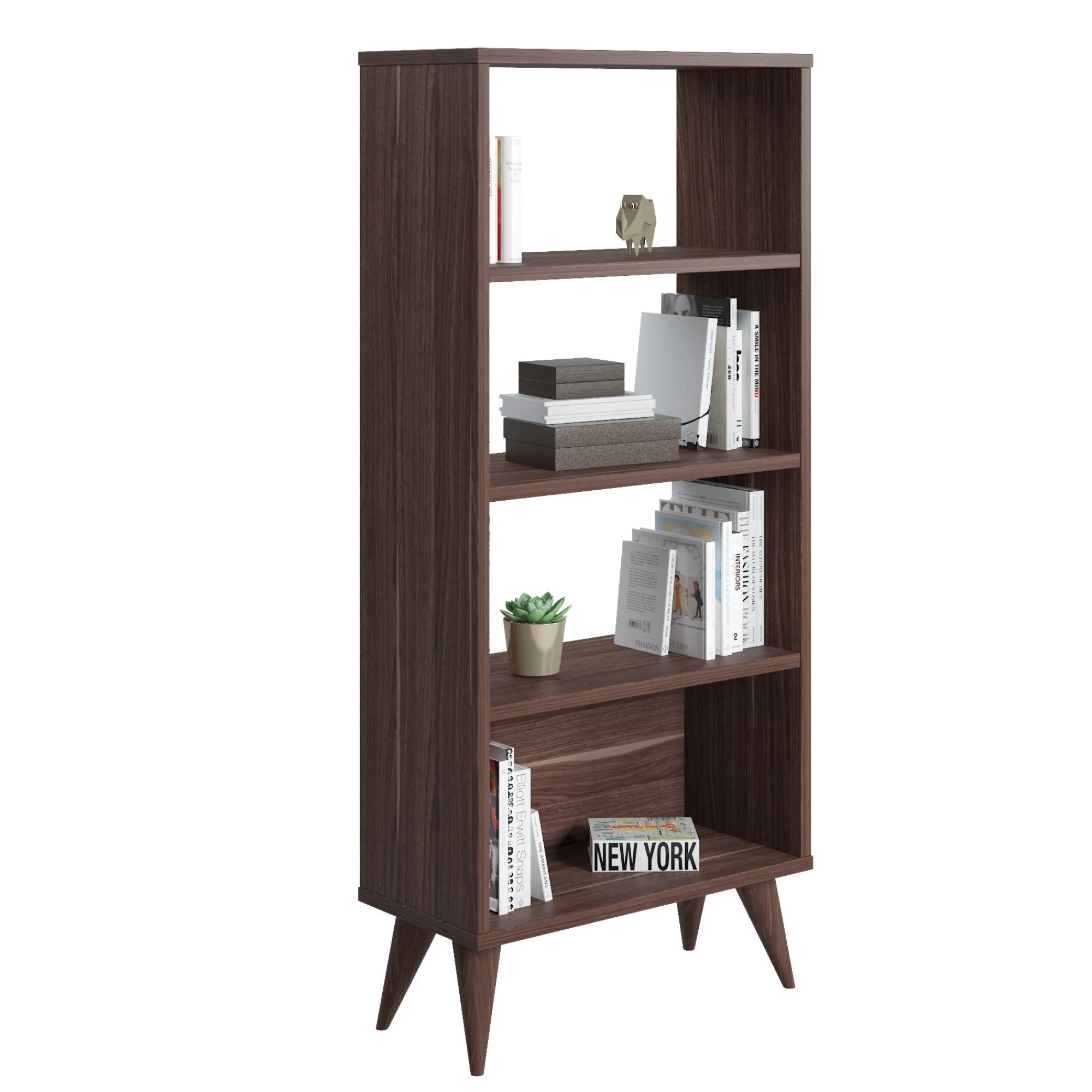 Libreria verticale con quattro scomparti, cm 54 x 25 x 121, colore<Dmora Fashion
