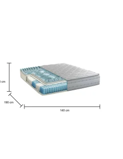 Materasso matrimoniale Aba, Anti acaro e Anallergico, Cm 140x190h26<Dmora Cheap
