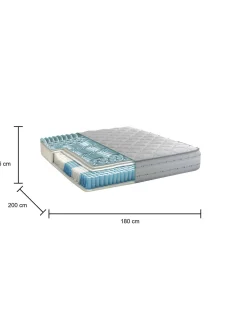 Materasso matrimoniale Aba, Anti acaro e Anallergico, Cm 180x200h26<Dmora Store