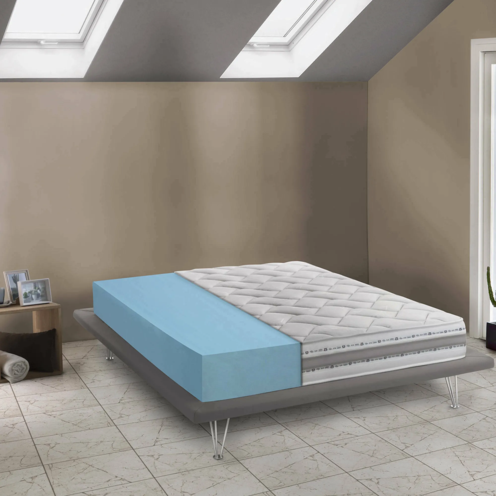 Materasso matrimoniale Aghi, Anti acaro e Anallergico, Cm 180x200h21<Dmora Flash Sale