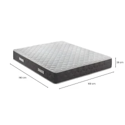 Materasso matrimoniale Alfer, 100% Made in Italy, 160x190xh28 cm<Dmora Discount