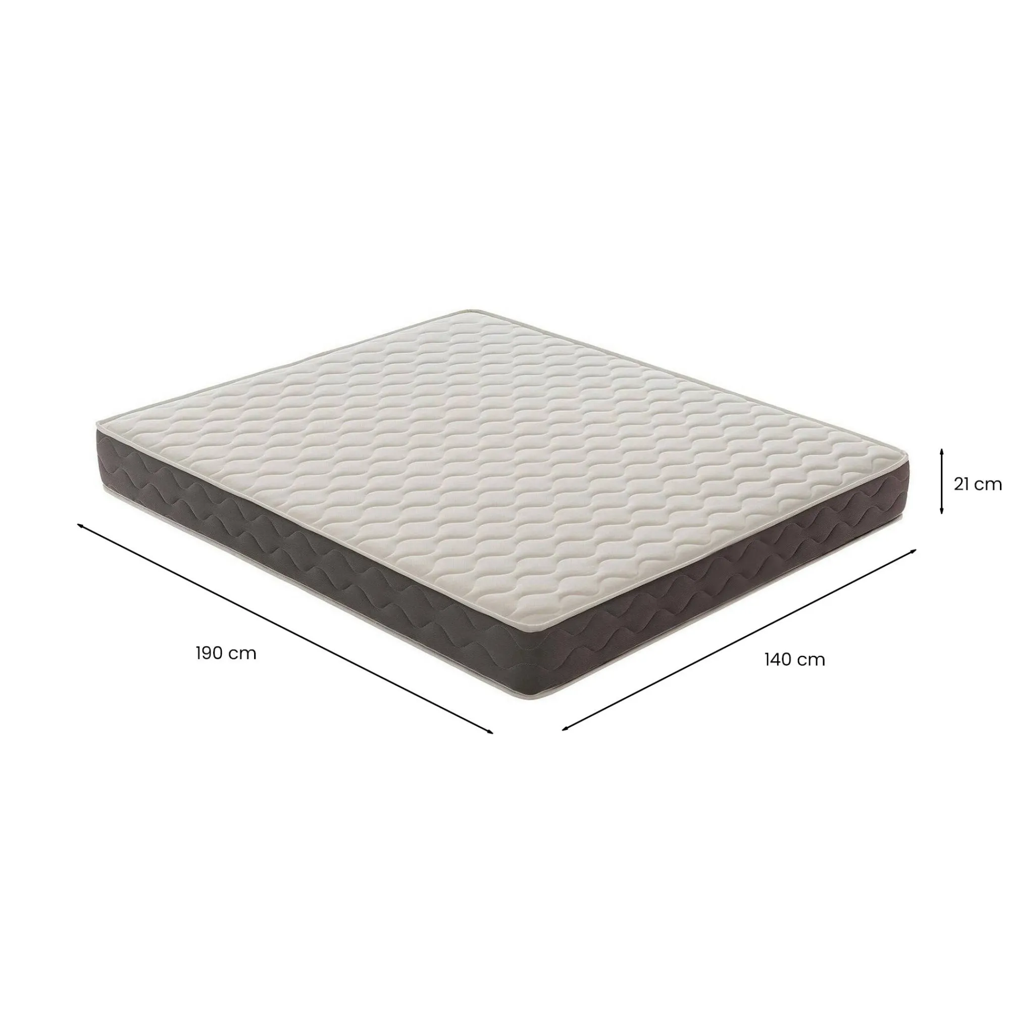Materasso matrimoniale Allik, 100% Made in Italy, 140x190xh21 cm<Dmora Clearance