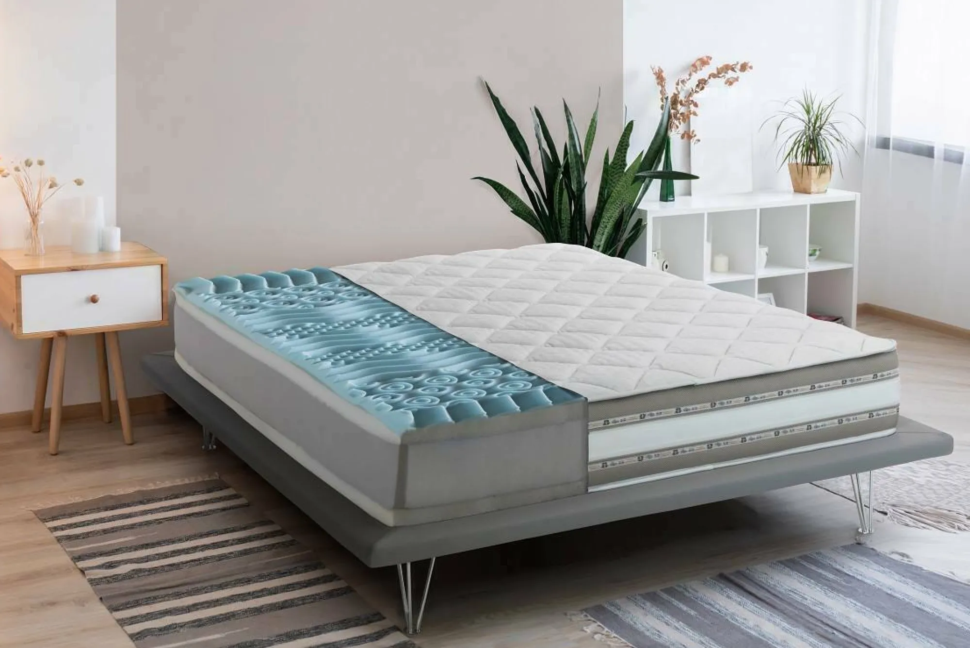 Materasso matrimoniale Amega, Anti acaro e Anallergico, Cm 160x190h27<Dmora Store