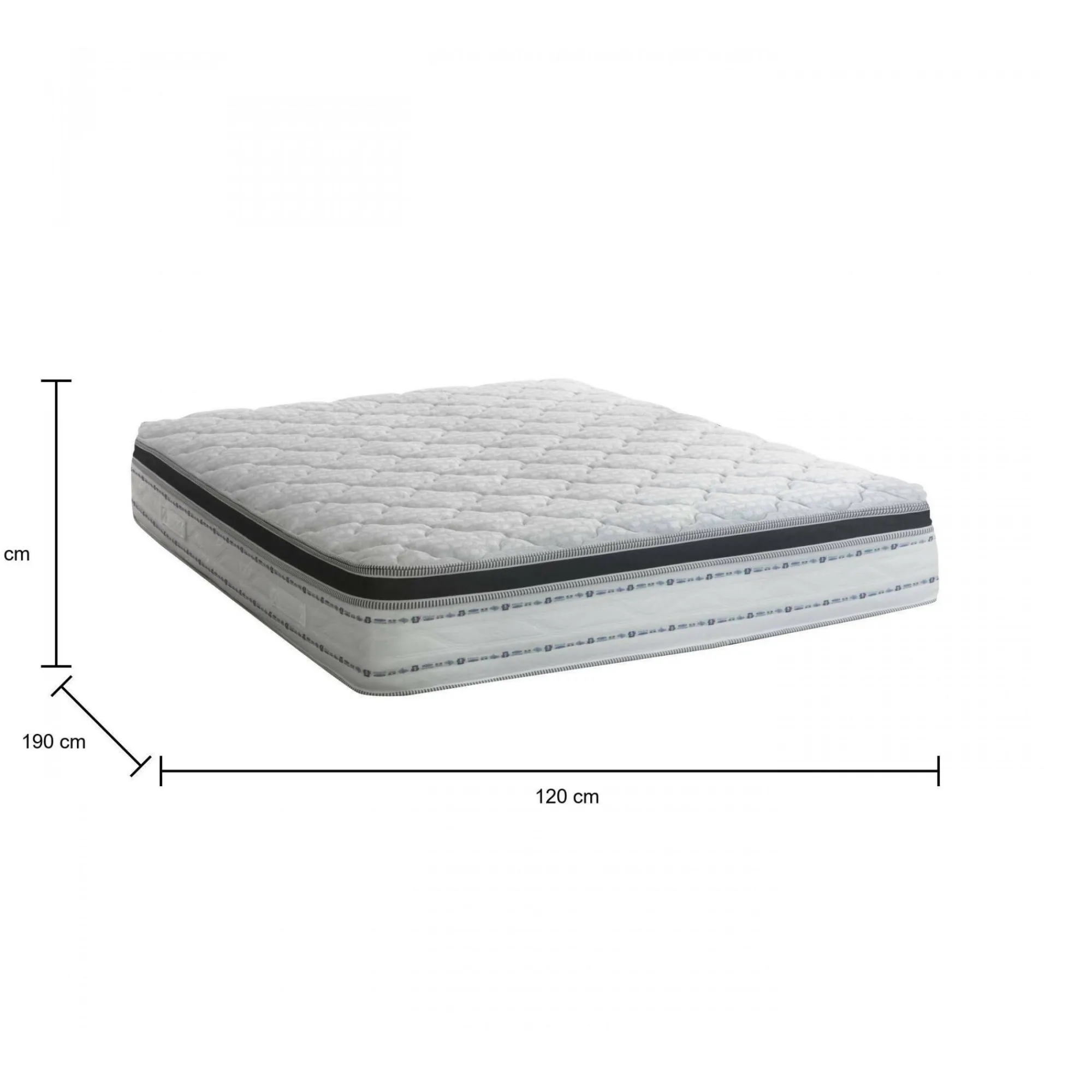 Materasso piazza e mezza Lilia, Anti acaro e Anallergico, Cm 120x190h27<Dmora Outlet