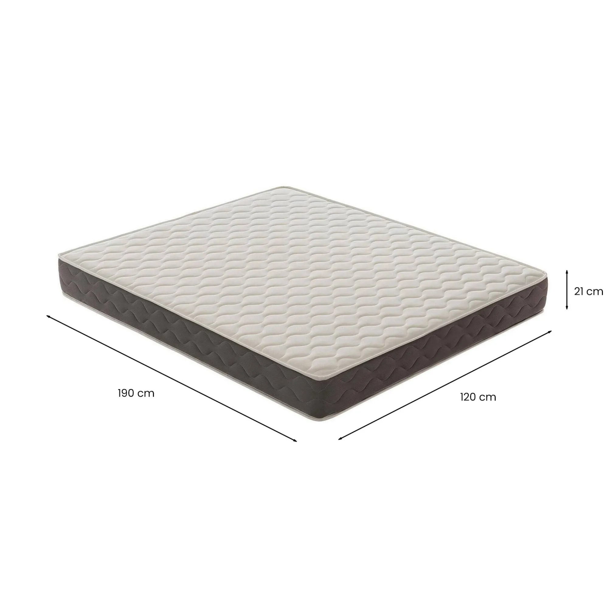 Materasso piazza e mezza Zaffiro, 100% Made in Italy, 120x190xh21 cm<Dmora Best
