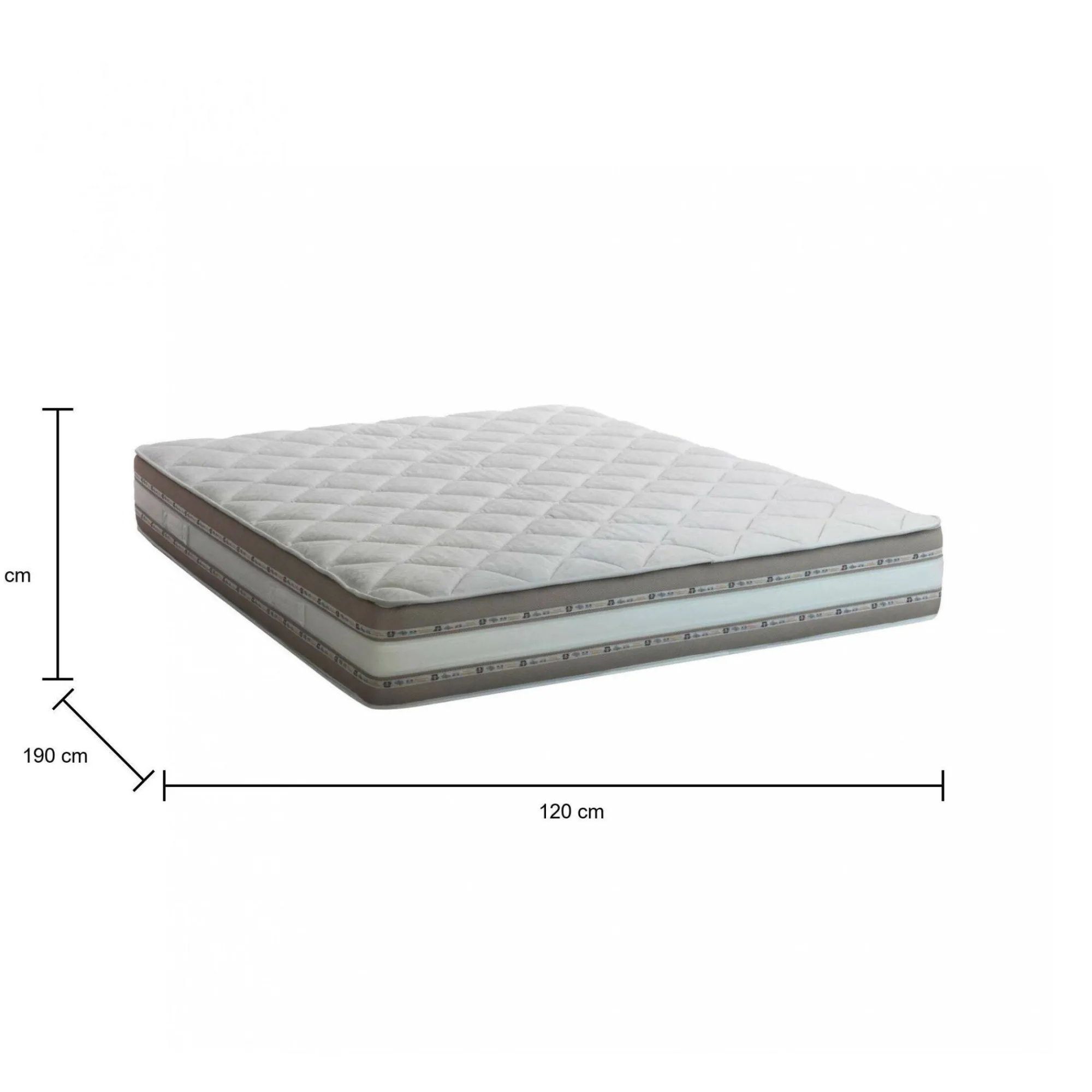 Materasso piazza e mezza Artemio, Anti acaro e Anallergico, Cm 120x190h27<Dmora Discount