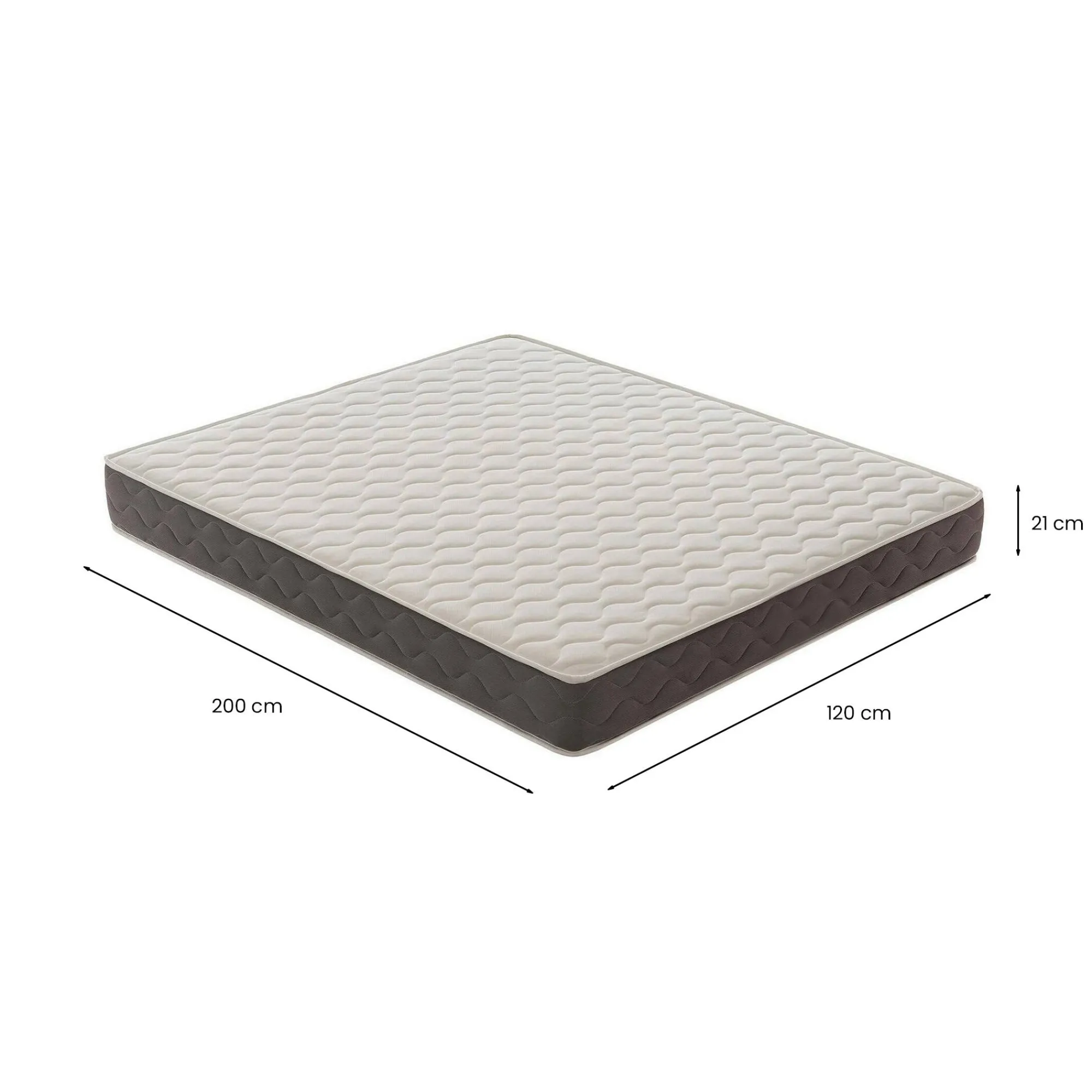 Materasso piazza e mezza Zaffiro, 100% Made in Italy, 120x200xh21 cm<Dmora Discount