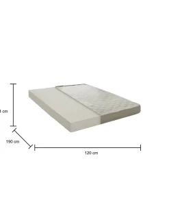 Materasso piazza e mezza Any, Anti acaro e Anallergico, Cm 120x190h14<Dmora Flash Sale