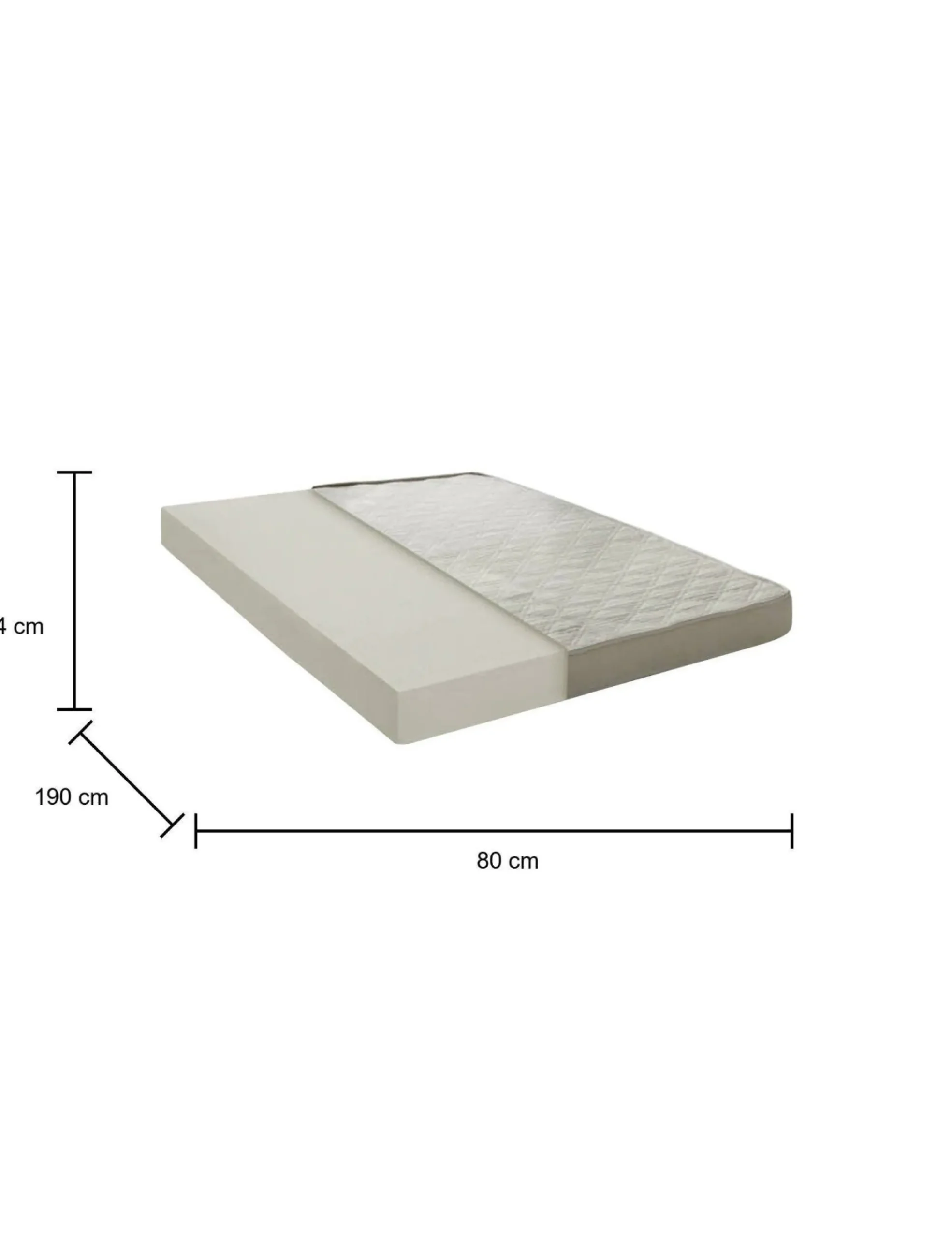 Materasso singolo Akima, Anti acaro e Anallergico, Cm 80x190h15<Dmora Flash Sale