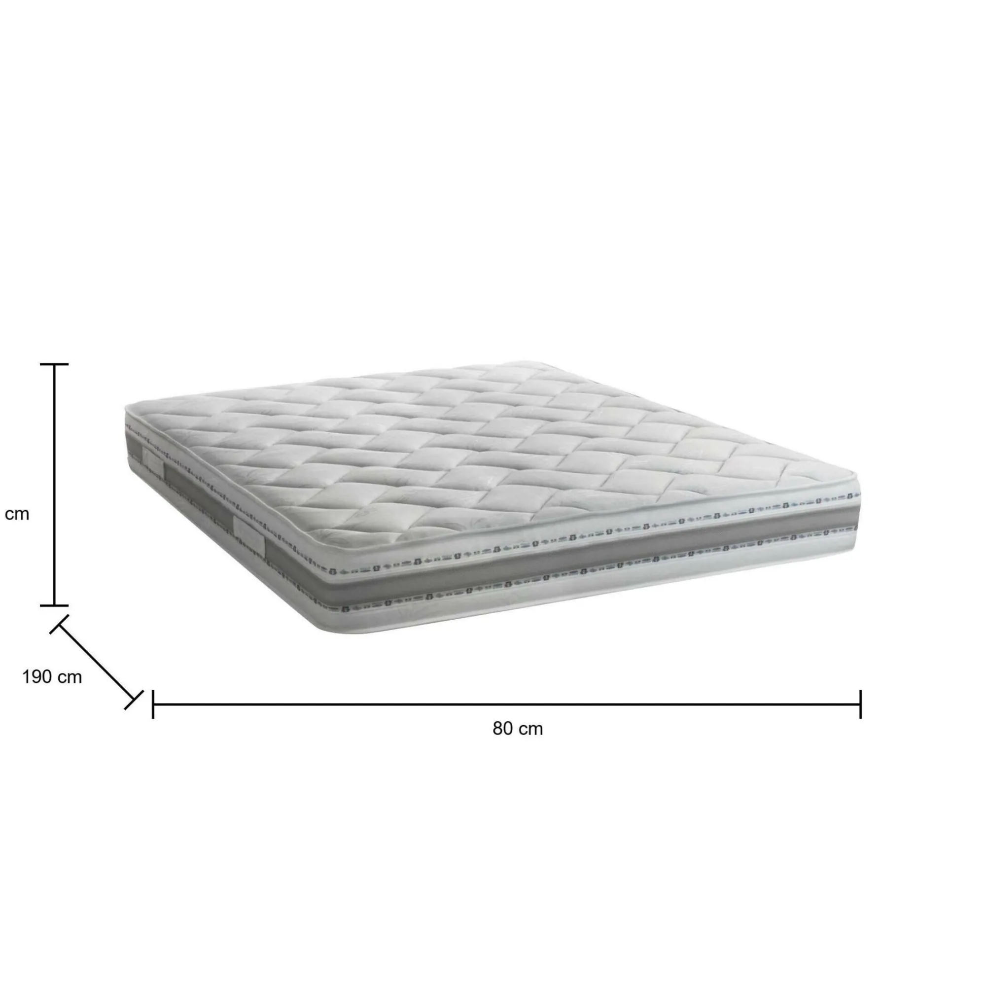 Materasso singolo Anselmo, Anti acaro e Anallergico, Cm 80x190h21<Dmora Discount