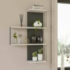 Mensola Batilda, 64x19h96 cm, Bianco e Antracite<Dmora Discount