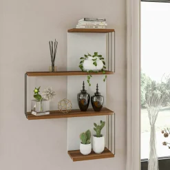 Mensola Batilda, 64x19h96 cm, Quercia e Bianco<Dmora Sale