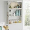 Mensola Bulbul, 43x9 h60 cm, Grigio e Bianco<Dmora Flash Sale