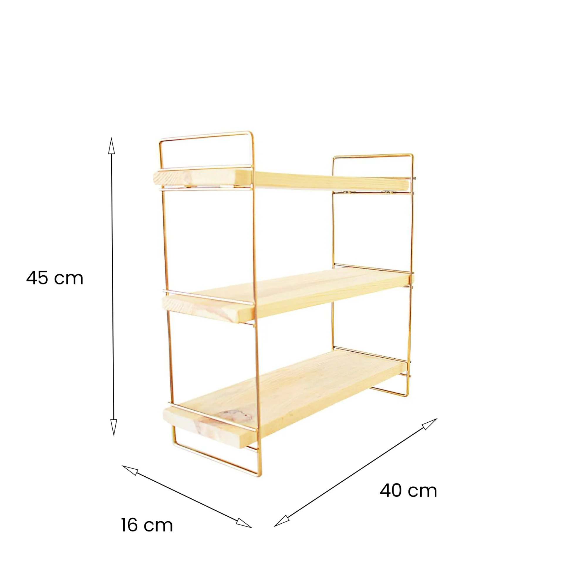 Mensola Edouard, 16x40 h45 cm, Oro e Marrone<Dmora Flash Sale