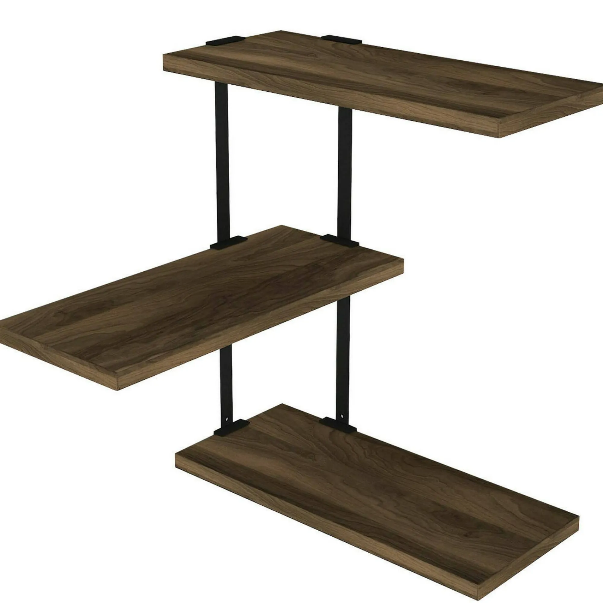 Mensola Ekeka, 45x20h47 cm, Noce e Nero<Dmora Shop