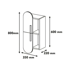 Mensola Ela, 35x22h60 cm, Noce e Bianco<Dmora Best Sale