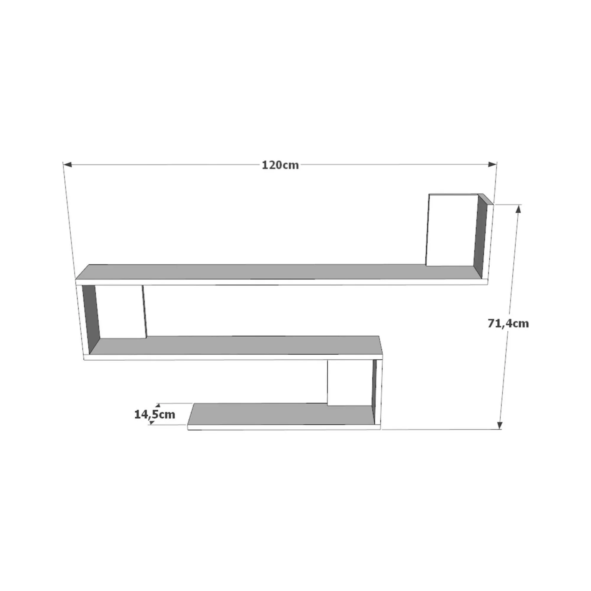 Mensola Fulvia, 120x15h71 cm,<Dmora Clearance
