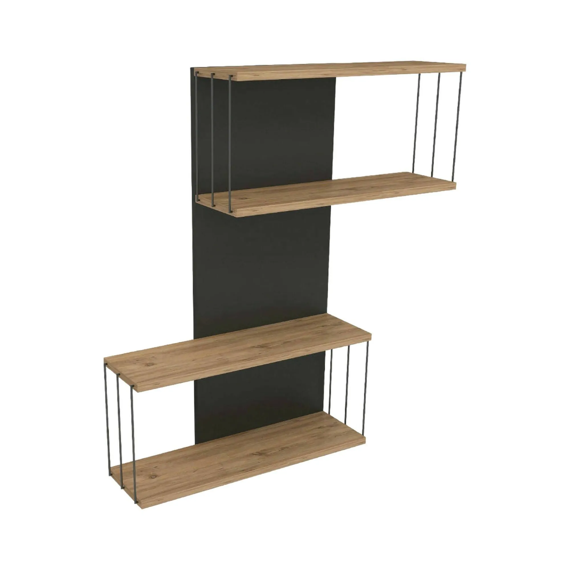 Mensola Gerolama, 65x19h96 cm, Antracite e Rovere<Dmora Online