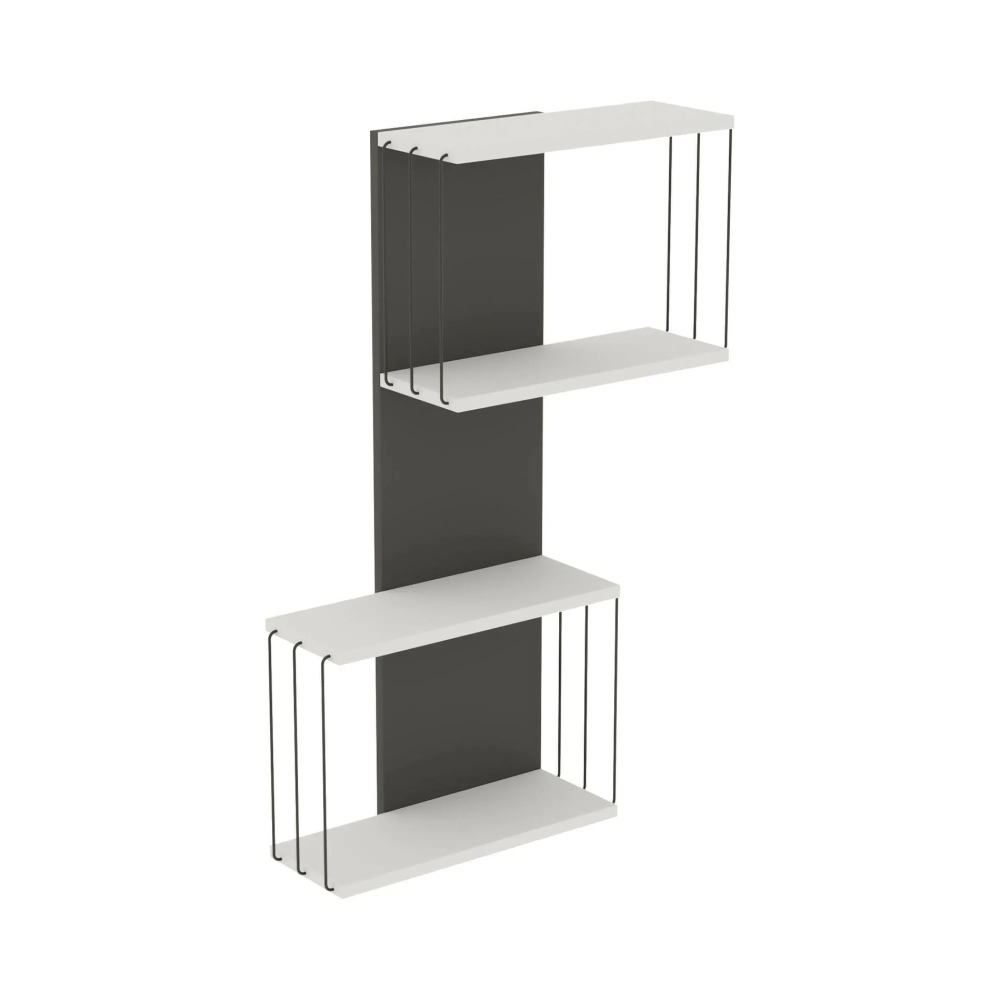 Mensola Gerolama, 65x19h96 cm, Bianco e Antracite<Dmora Hot