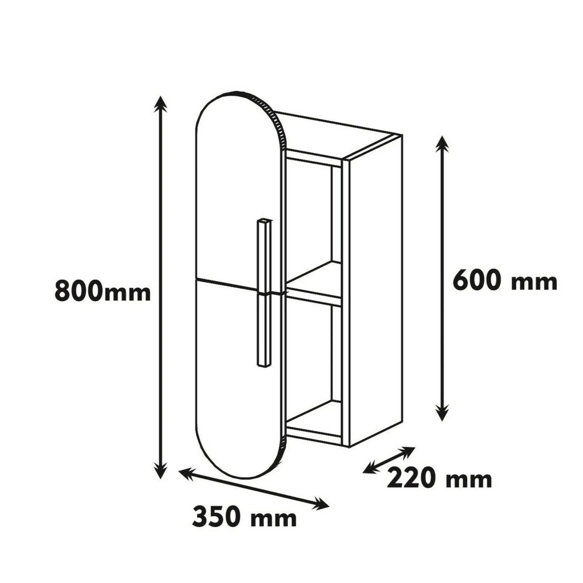 Mensola Nesat, 35x22 h60 cm, Noce e Giallo<Dmora Discount