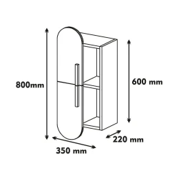 Mensola Nesat, 35x22 h60 cm, Noce e Crema<Dmora Discount