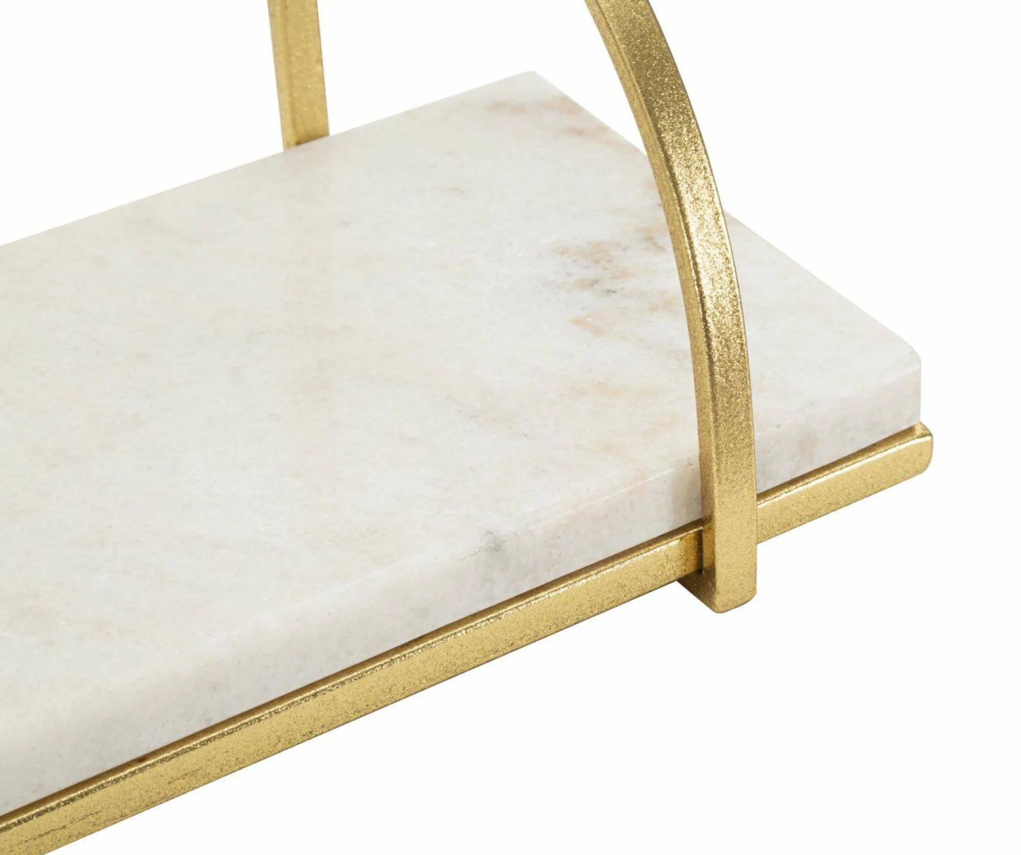 Mensola Paci, 40x16 h18 cm, Bianco e Oro<Dmora Shop