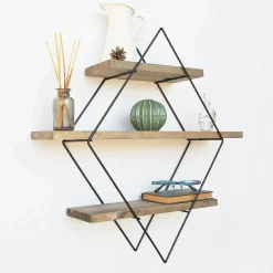 Mensola Rozasanina, 60x14 h60 cm, Noce e Nero<Dmora Best Sale