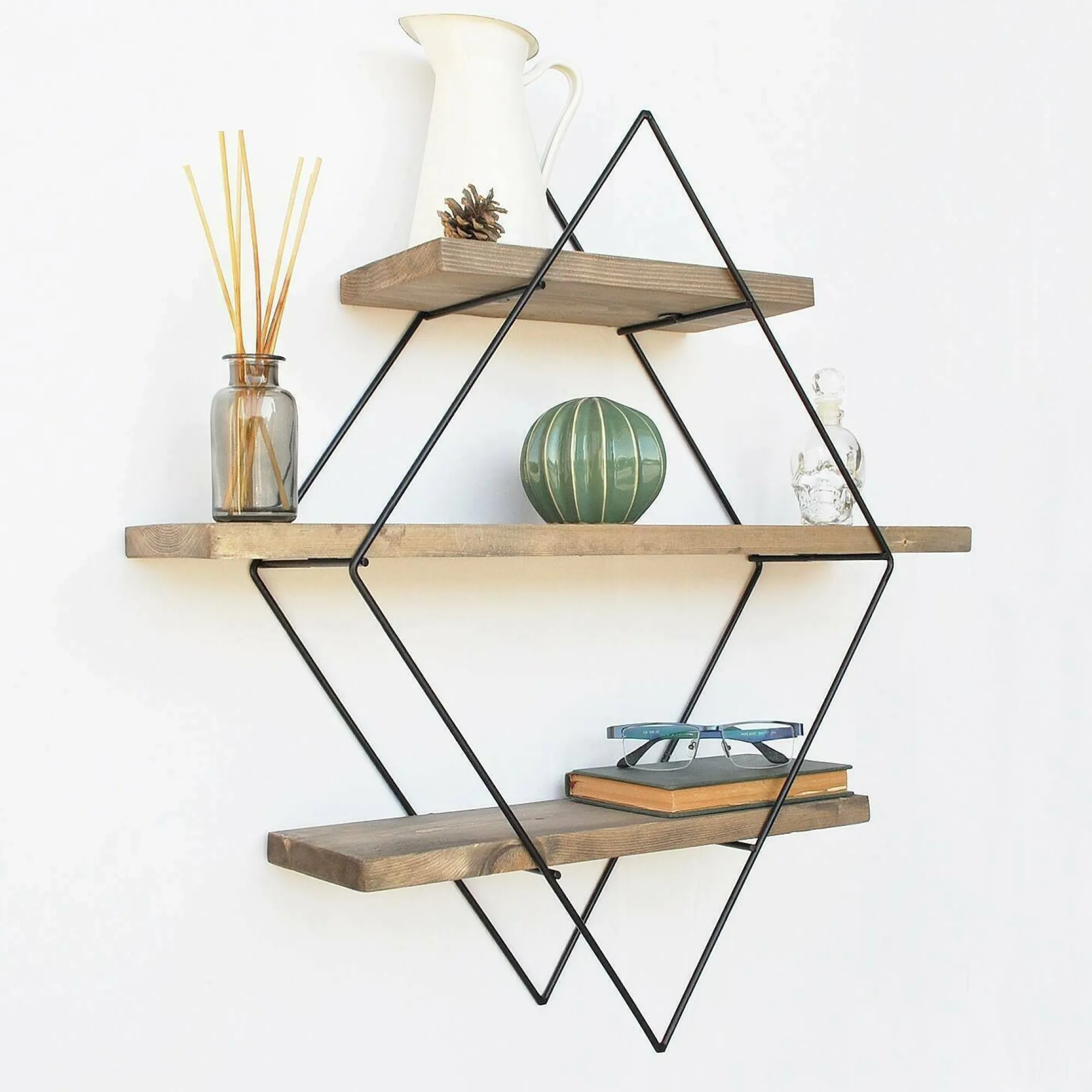 Mensola Rozasanina, 60x14 h60 cm, Noce e Nero<Dmora Best Sale