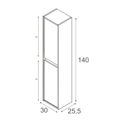 Mobile colonna Aladin, 30x26h140 cm,<Dmora Cheap