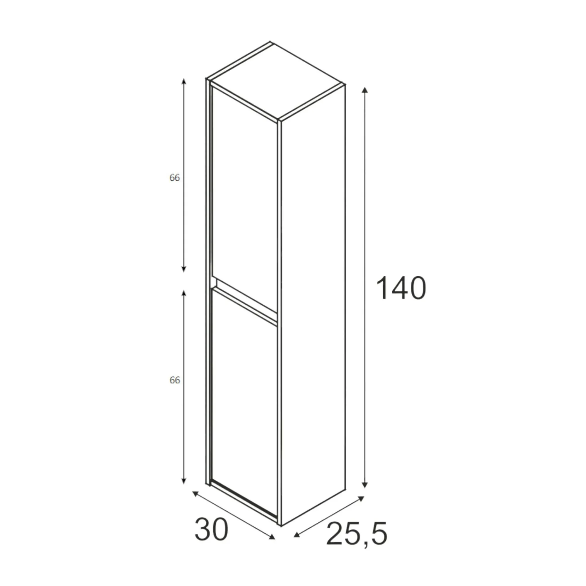 Mobile colonna Aladin, 30x26h140 cm,<Dmora Cheap