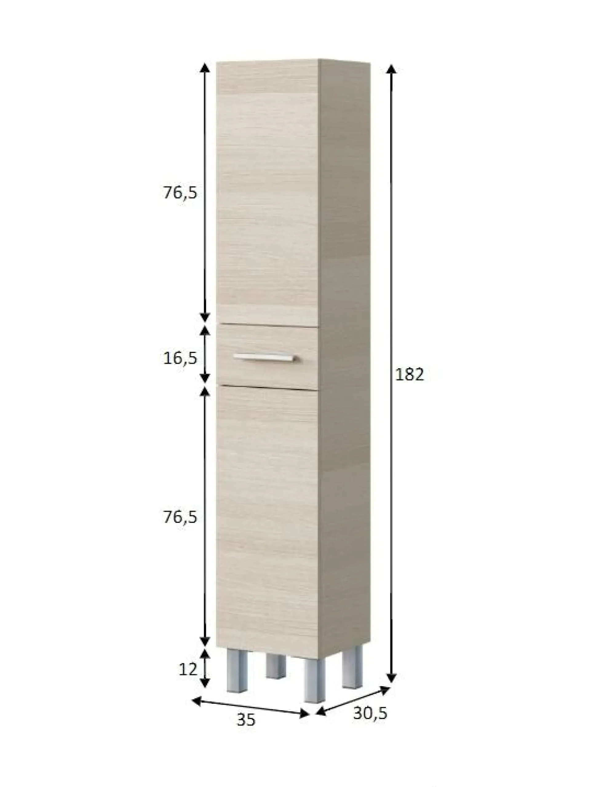 Mobile colonna Alka, 35x31h182 cm,<Dmora Cheap
