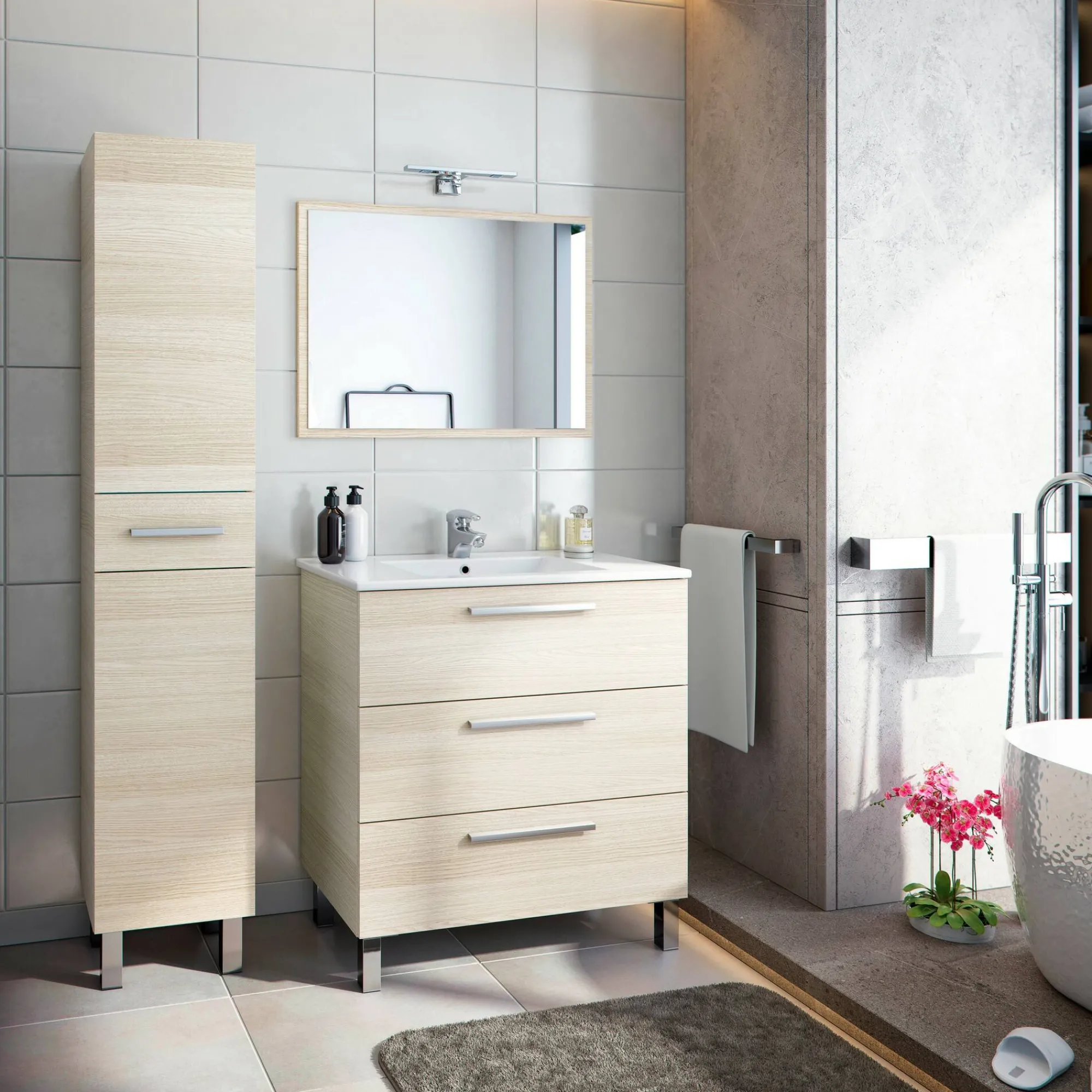 Mobile colonna Alka, 35x31h182 cm,<Dmora Cheap