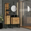 Mobile colonna Isko, 33x33 h180 cm, Quercia e Nero<Dmora Fashion