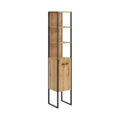 Mobile colonna Isko, 33x33 h180 cm, Quercia e Nero<Dmora Fashion